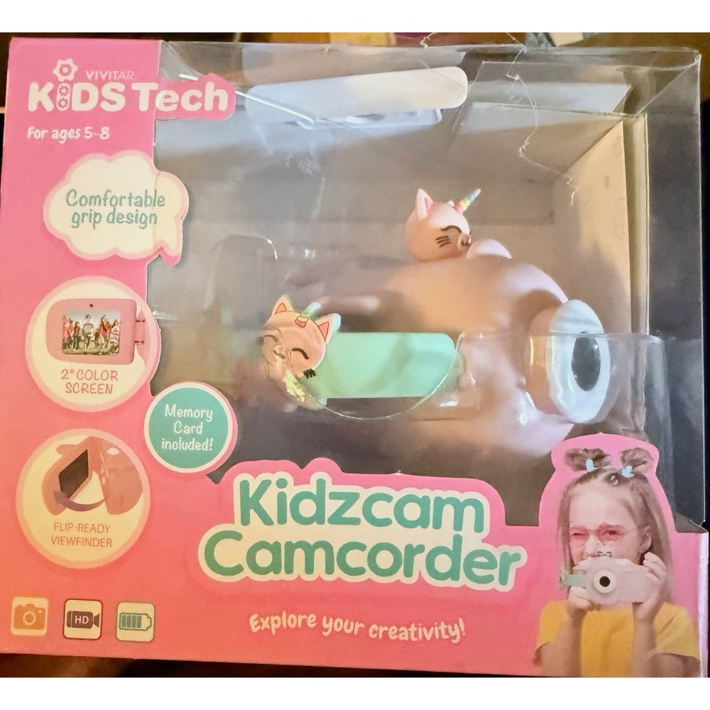 Vivitar KIDS Tech Kidzcam Handheld Camcorder HD 2in LCD MicroSD USB Pink